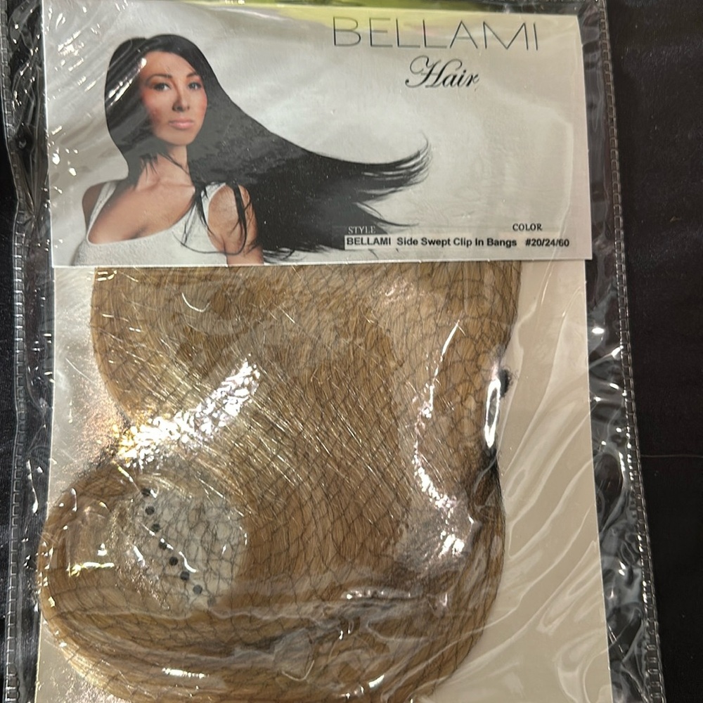 Bellami Hair- Side Swept Clip in Bangs Color #20/24/60